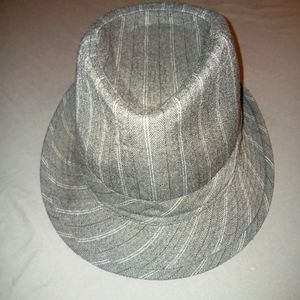 Men's brimmed hat,  grey striped, one size fits all